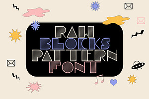 Classy Retro Font-Raw Blocks Pattern, a Font by CreativeFolks