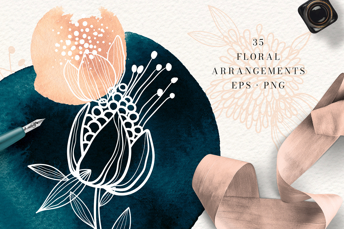 FINE LINE Floral Graphic Collection, a Decorative Illustration by Olga Begak Art & Design (Photo 8 of 11)