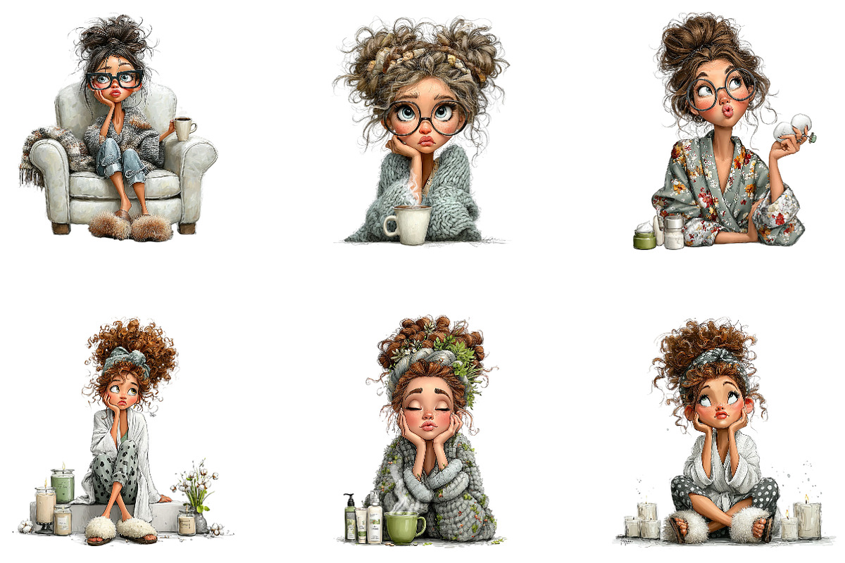 Quirky Self Care Quirky Woman, a Seasonal Illustration by CreationArt (Photo 3 of 5)