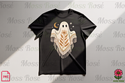 Boho Ghost with Floral Poncho, a Graphic by Moss Rose (Thumbnail 3 of 3)