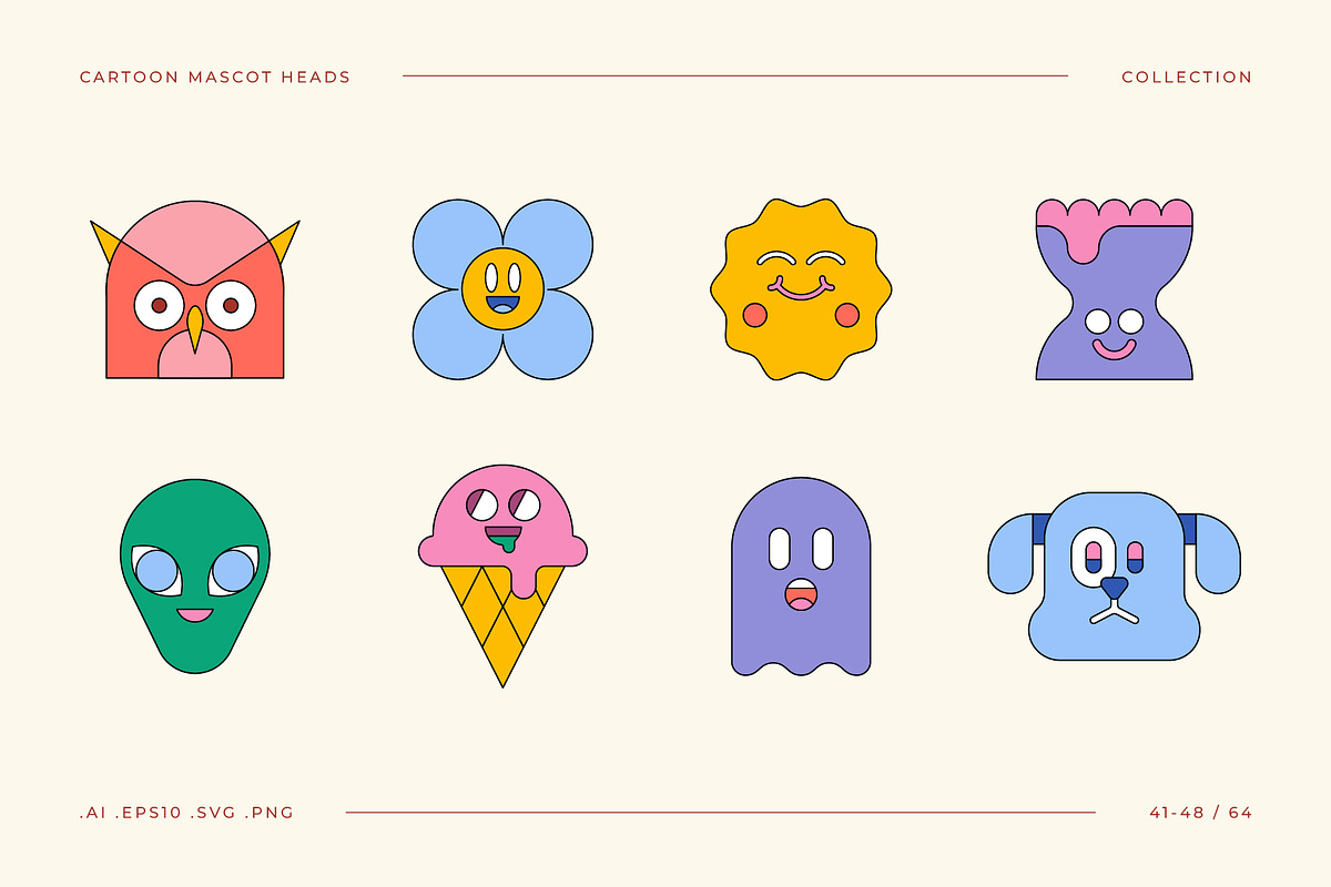Cartoon Mascot Heads Collection, an Object Graphic by Léo Alexandre (Photo 7 of 16)