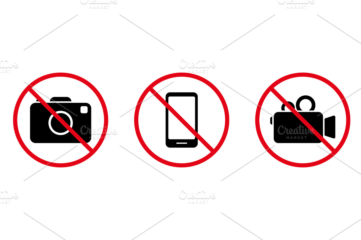 No Video Photo Camera Mobile Phone, an Object Illustration by Vector Creator