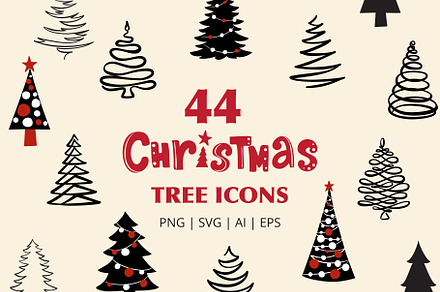 44 Christmas tree icons