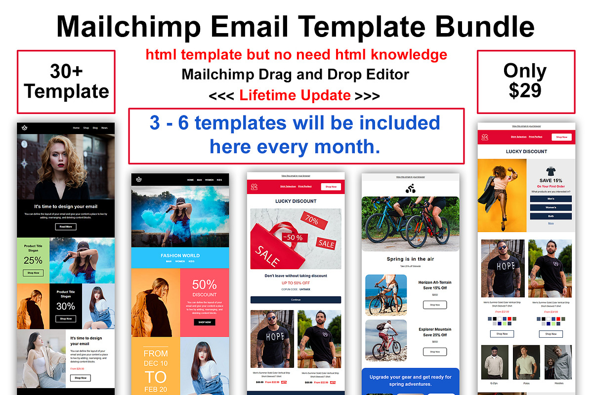 Mailchimp Email Template Bundle, an Email Template by QuickArtisan (Photo 2 of 10)