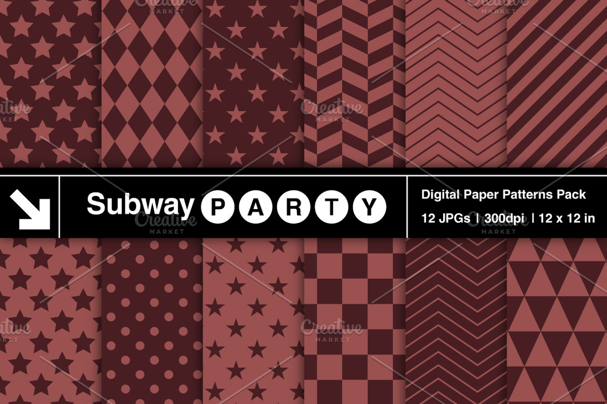 Marsala Geometric Digital Papers
