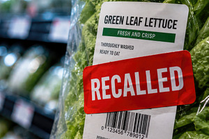 recalled green leaf lettuce bag, generative AI, a Photo by Nito