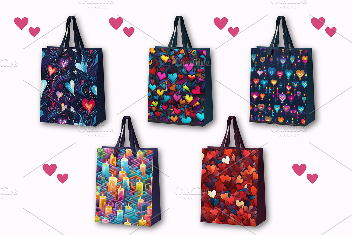 Seamless patterns for Valentines Day, a Texture Illustration by KENO Mascots (Photo 7 of 8)