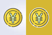 colored outline Yuan coin icon logo, a Branding & Logo Template by Lodzrov (Thumbnail 2 of 2)