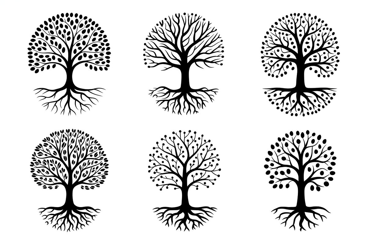 Tree with roots silhouette featuring, an Illustration by Amazin_art (Photo 3 of 10)