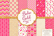 Hot Pink Bohemian Glitter Patterns, a Pattern Graphic by Amanda Ilkov (Thumbnail 1 of 3)