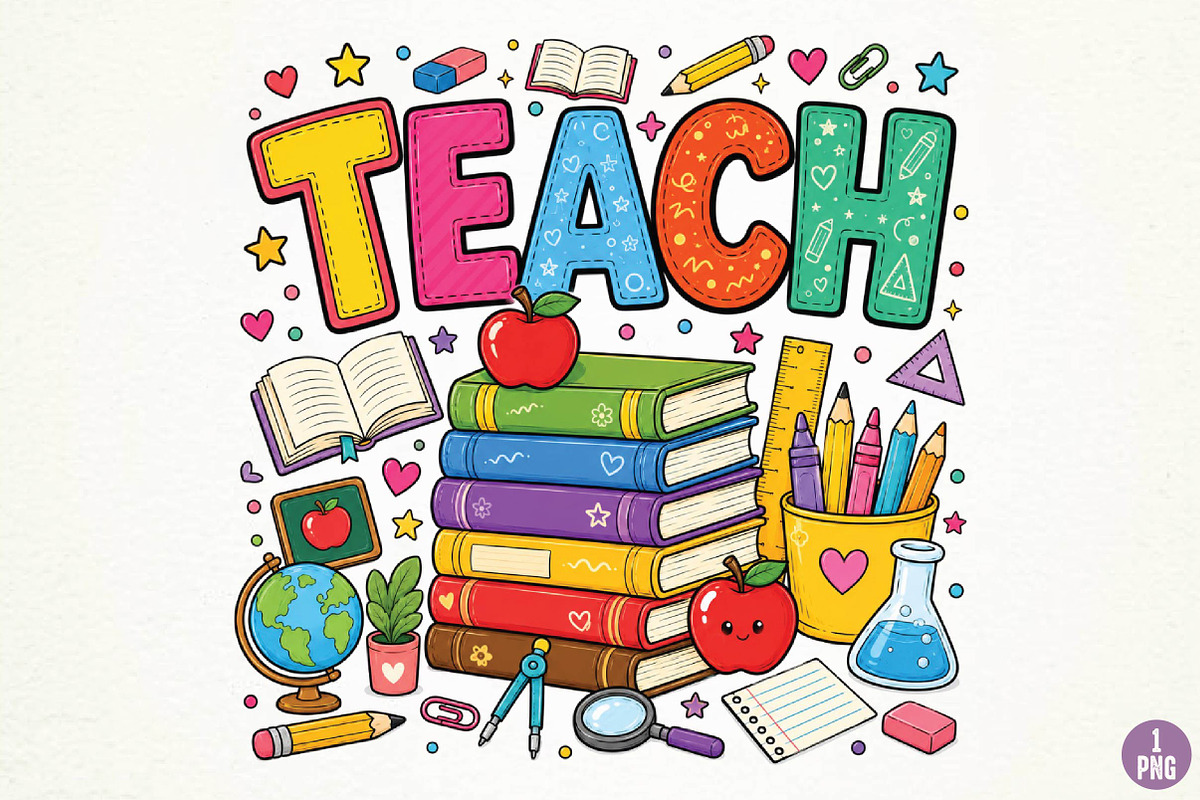 Teacher Sublimation Design PNG, a Seasonal Illustration by DreamPrint404 (Photo 1 of 6)