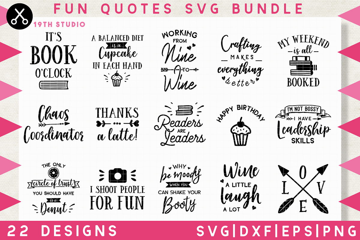 Fun Quotes SVG Bundle | MB10, an Illustration by Craft House SVG (Photo 1 of 3)