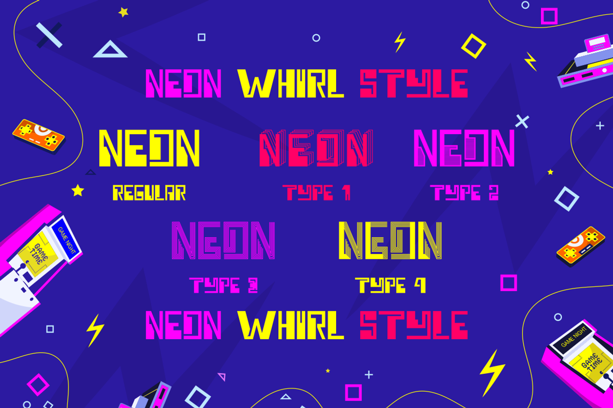 Neon Whirl - Colorful Font, a Font by PutraCetol Studio (Photo 10 of 11)