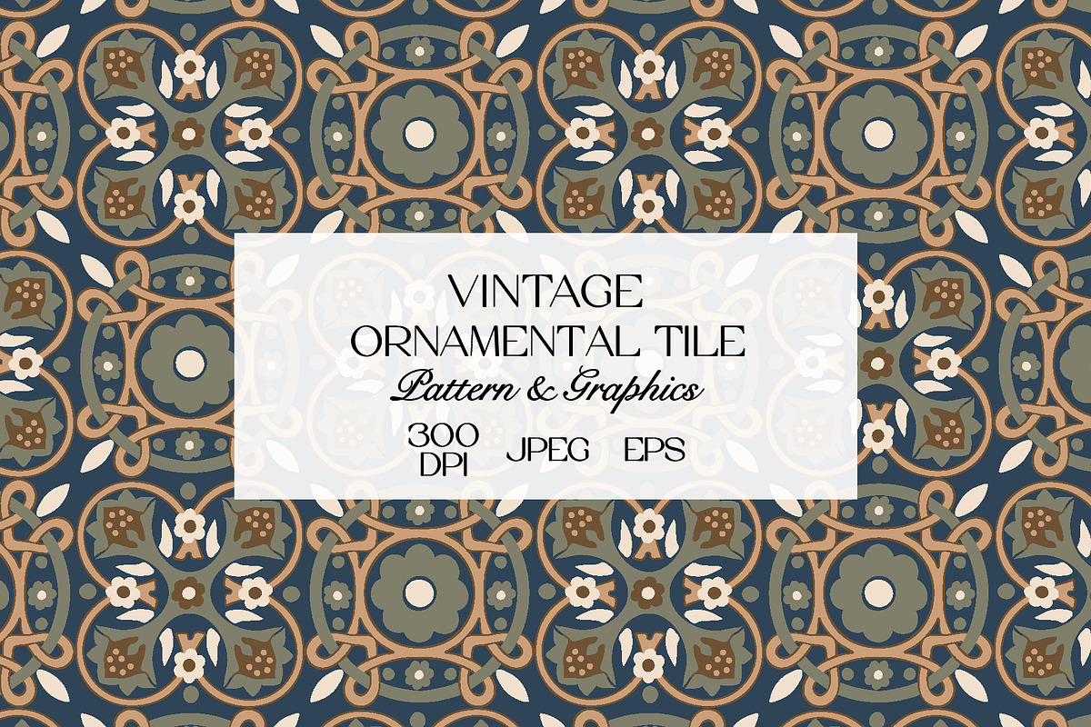 Vintage Ornamental Tile Pattern, a Pattern Graphic by StudioGlouna (Photo 1 of 5)