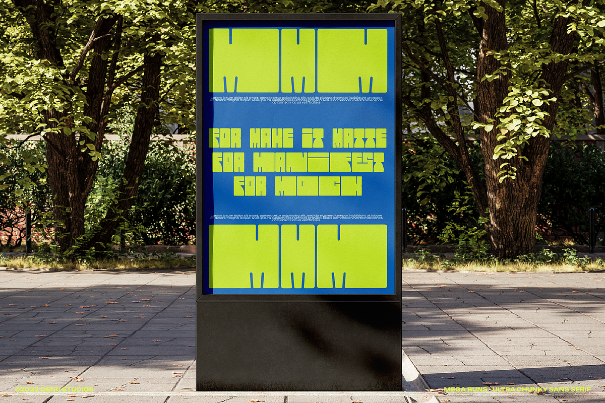Mega Buns | Ultra Chunky Sans, a Sans Serif Font by Denustudios (Photo 13 of 13)