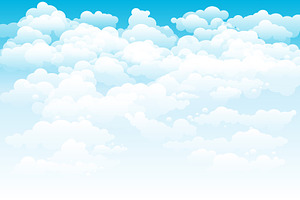 Blue Sky With Clouds. Vector