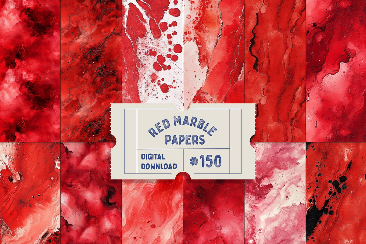 Red Marble Textured Seamless Paper, a Texture Graphic by Natural Planners (Photo 1 of 3)