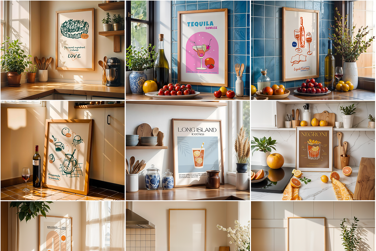 35 Kitchen Frames Mockup PSD Bundle, a Mockup by MockupShopi (Photo 8 of 9)