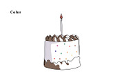 Line Art Cake Illustration, a Decorative Illustration by Brand_Hero (Thumbnail 3 of 4)