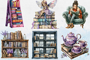 Spooky Halloween Library Clipart, an Illustration by Libby Wishes (Thumbnail 3 of 9)