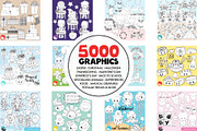 5000 in 1 - Black lines Mega Bundle, an Illustration by PrettyBundles (Thumbnail 6 of 27)