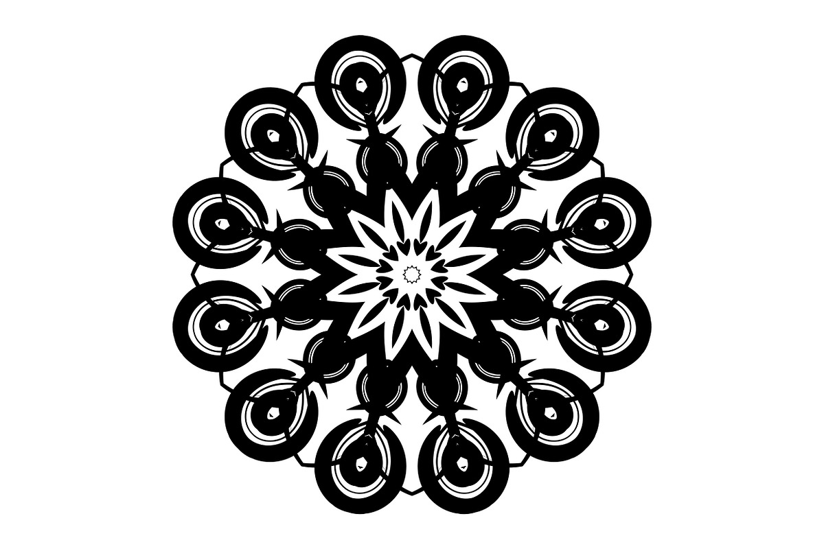 Black and White Mandala Patterns Set, a Decorative Illustration by NJ Himel (Photo 41 of 101)