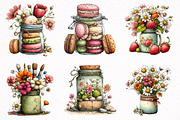 Watercolor Spring Mason Jar Clipart, an Illustration by DreamArtGraphic (Thumbnail 2 of 8)
