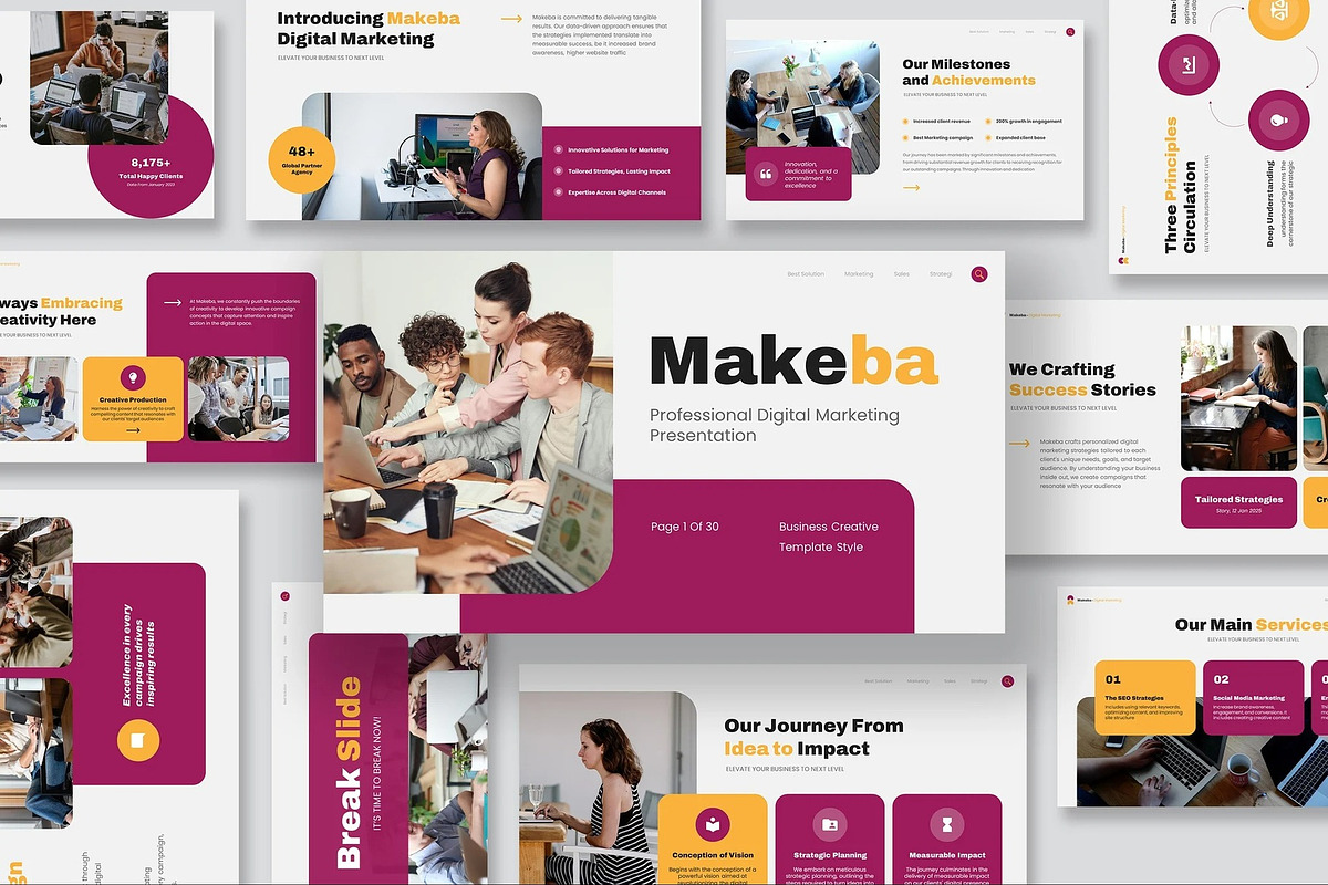 Digital Marketing Google Slides, a Presentation Template by Fit-tee (Photo 1 of 10)
