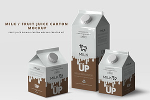 Milk / Fruit Juice Carton Mockup