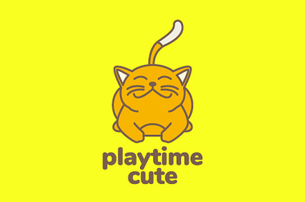 cat pets cute playing jump logo, a Branding & Logo Template by devastd