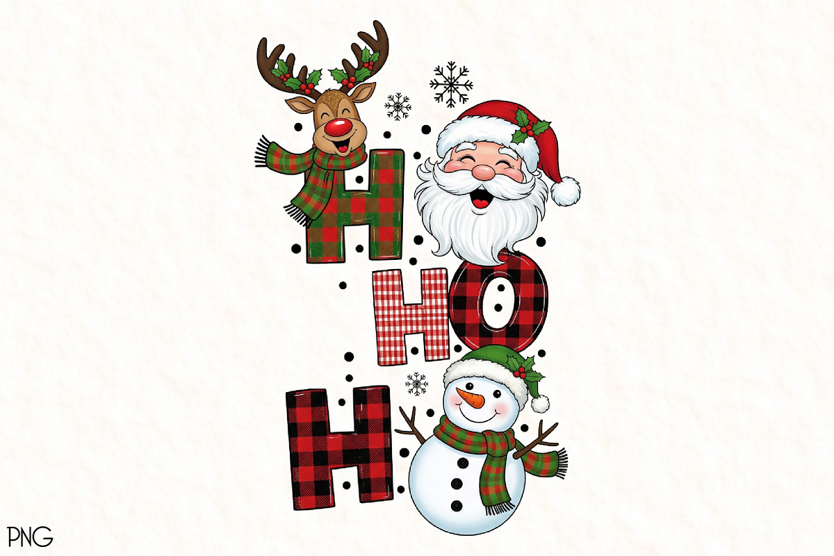 Christmas HO HO HO Sublimation, an Illustration by Black Bird Studio