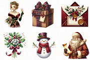 Elegant Burgundy Christmas Clipart, an Illustration by OK Design (Thumbnail 5 of 5)