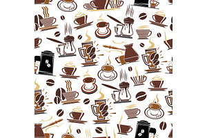 Vector Pattern Of Coffee Cups And