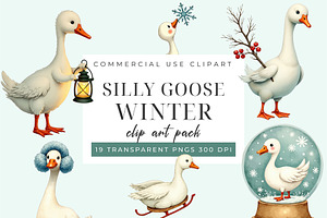 Silly Goose Winter Clipart PNG