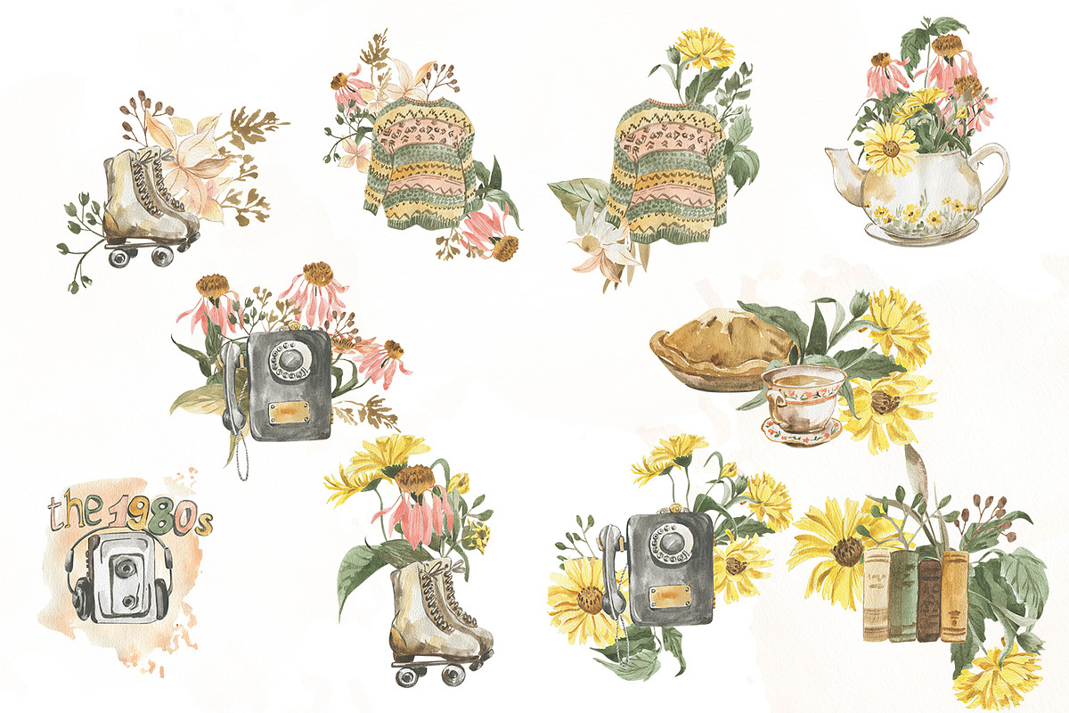 Early autumn, watercolor flowers, a Decorative Illustration by Love Watercolor Store (Photo 3 of 13)