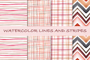 Watercolor lines and stripes, a Pattern Graphic by Wild Rose (Thumbnail 1 of 8)