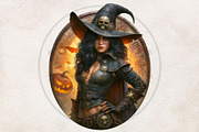 Dark Fantasy Halloween witches, a Seasonal Illustration by ThatsDesignArt (Thumbnail 8 of 17)