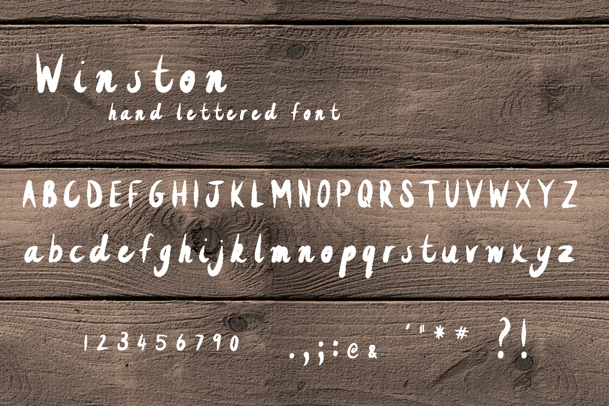Winston - hand lettered font preview 4