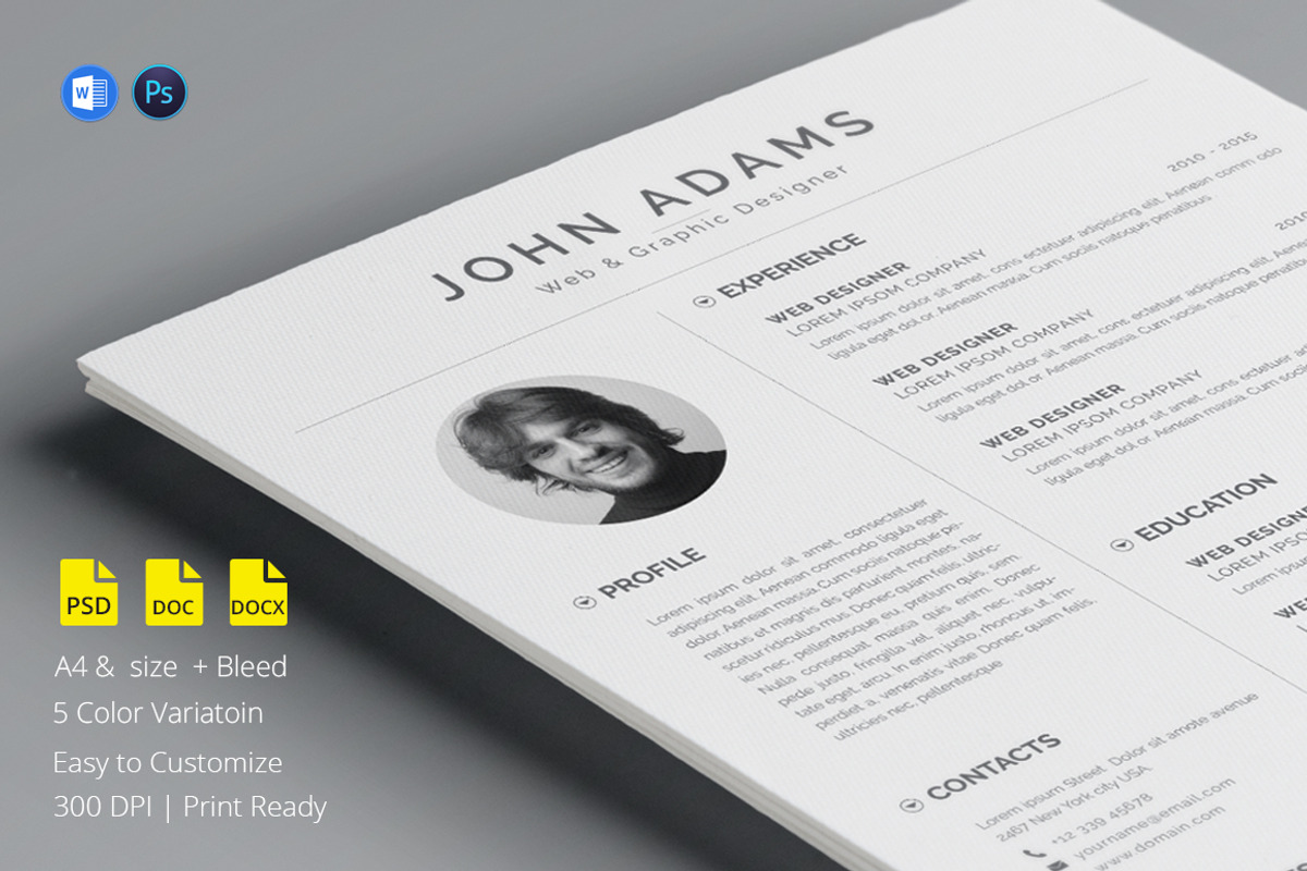 Clean Resume, a Resume Template by Pxl_graphic (Photo 1 of 5)