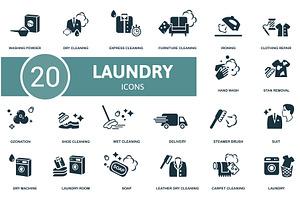 Laundry icon set. Contains editable, an Object Illustration by Aimagenarium@gmail.com
