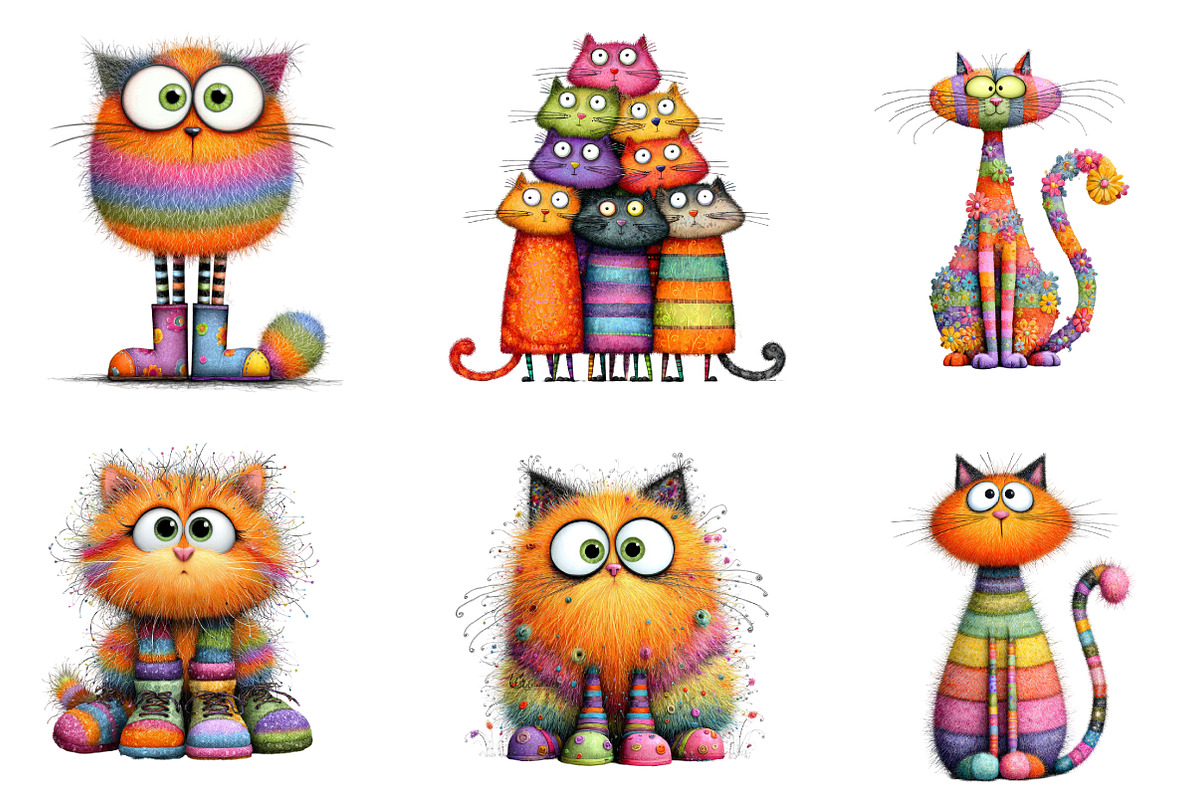 Whimsical Funny Cat, an Illustration by CreationArt (Photo 2 of 5)