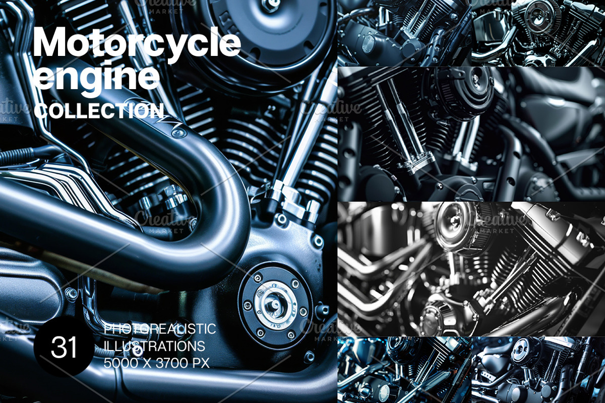 31 Motorcycle engines, a Transportation Photo by Handmadefont (Photo 1 of 33)