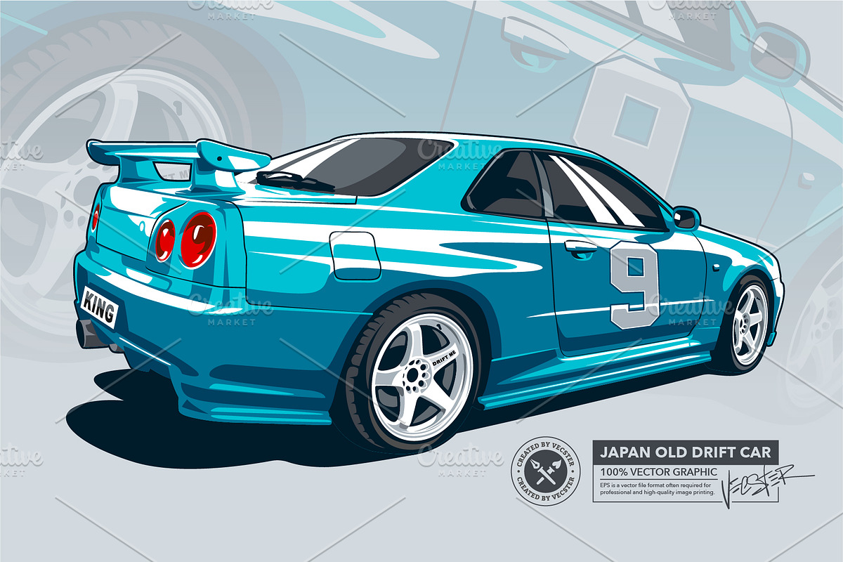 Japan Drift Cars, a Sport Illustration by Vecster (Photo 4 of 8)