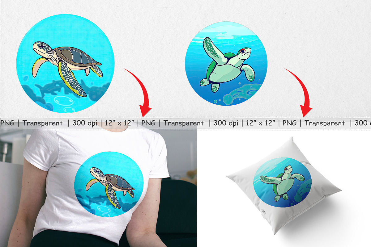 Sea Turtle Clipart, a Graphic by Artnoy (Photo 3 of 5)