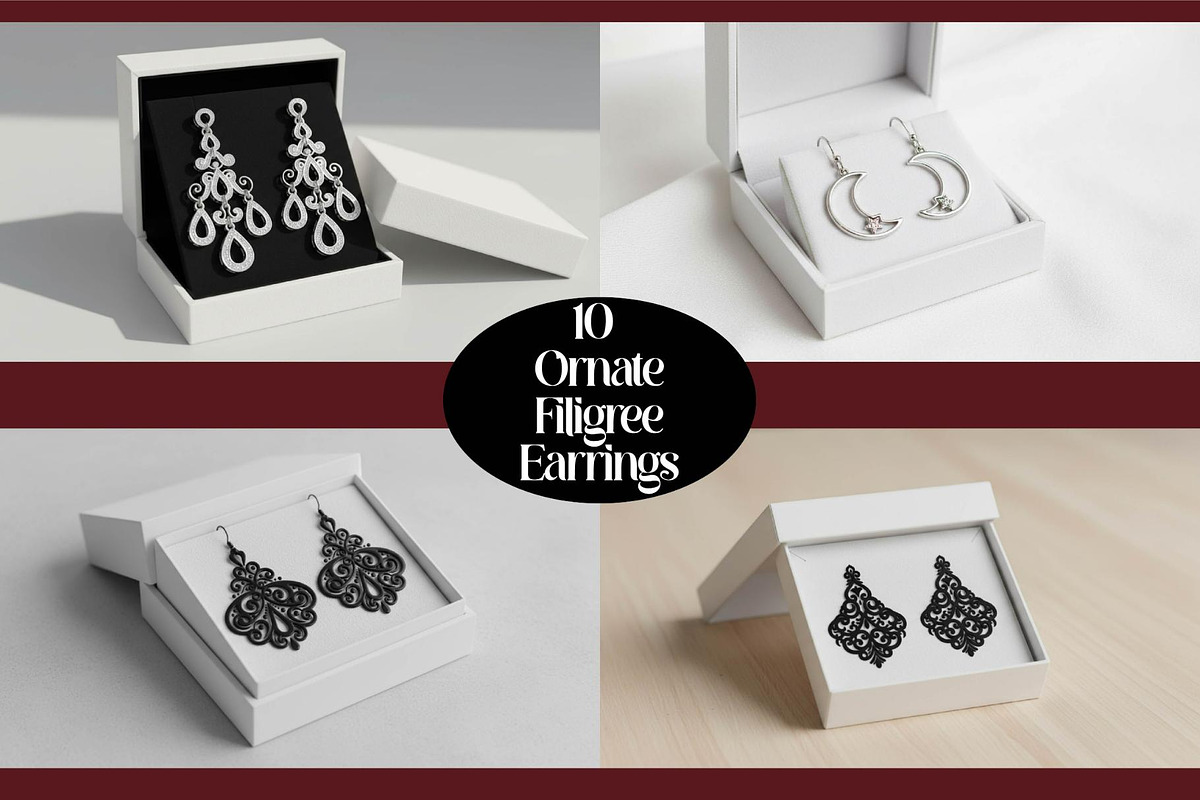 Ornate Filigree Earring, an Object Graphic by Designer_Momina (Photo 1 of 5)