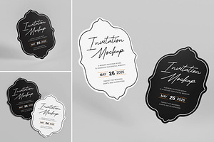 Die-Cut Invitation Card Mockup, a Merchandise Mockup by Brand Earth