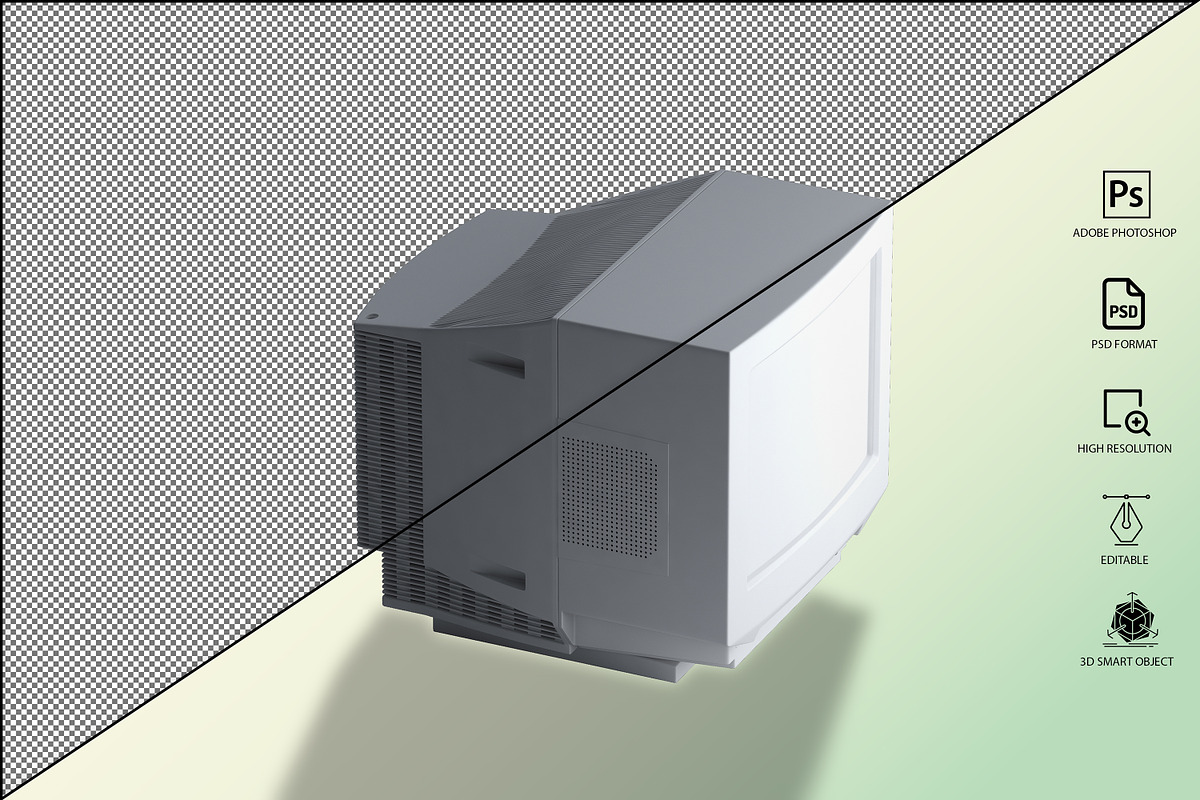Generic CRT Monitor Mockup, a Mockup by GraphicVil (Photo 22 of 23)