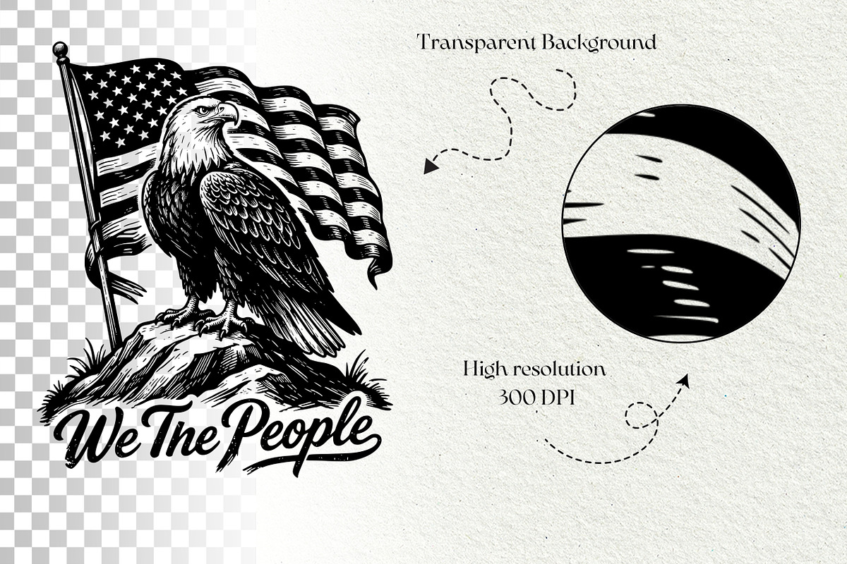 Independence Day Eagle Graphics, an Animal Illustration by DENIDigitalArtSudio (Photo 7 of 7)