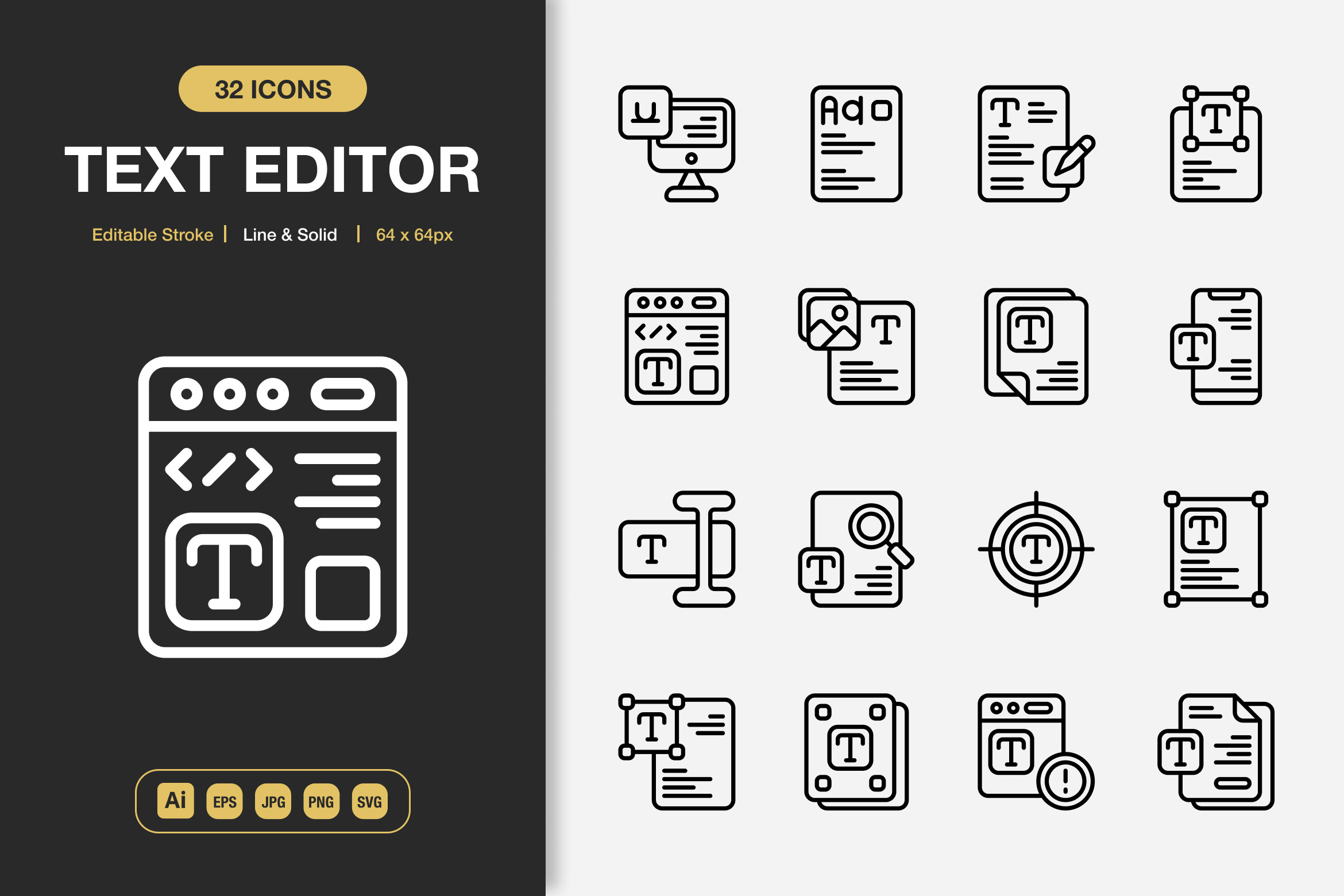 Text Editor Icons, an Icon by Spacepixel Creative