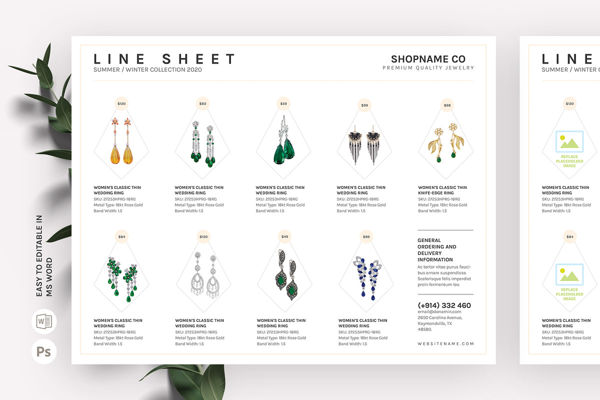 Line Sheet Template | Word/Photoshop, a Marketing Template by Axpand (Photo 4 of 6)